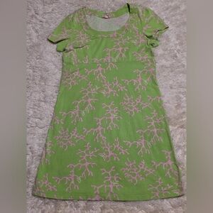 Lilly Pulitzer Size Medium Green/Pink Kelsea Dress EUC